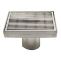 Alfi Brand 5" x 5" Square SS Shower Drain W/ Groove Lines ABSD55D